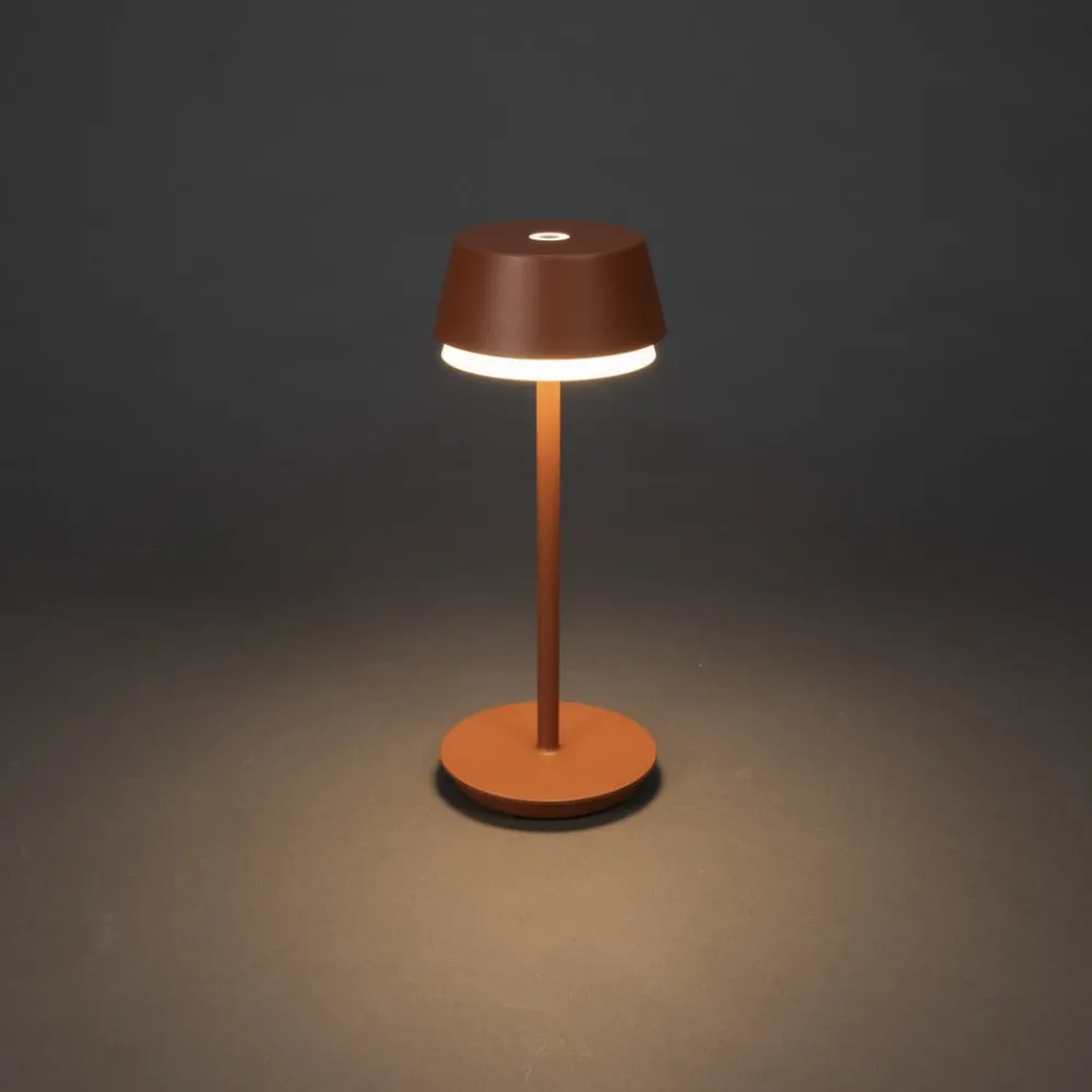 Konstsmide Terrassebelysning > LED-bordlampe Lyon, terracotta, IP54, dæmper, CCT, RGB