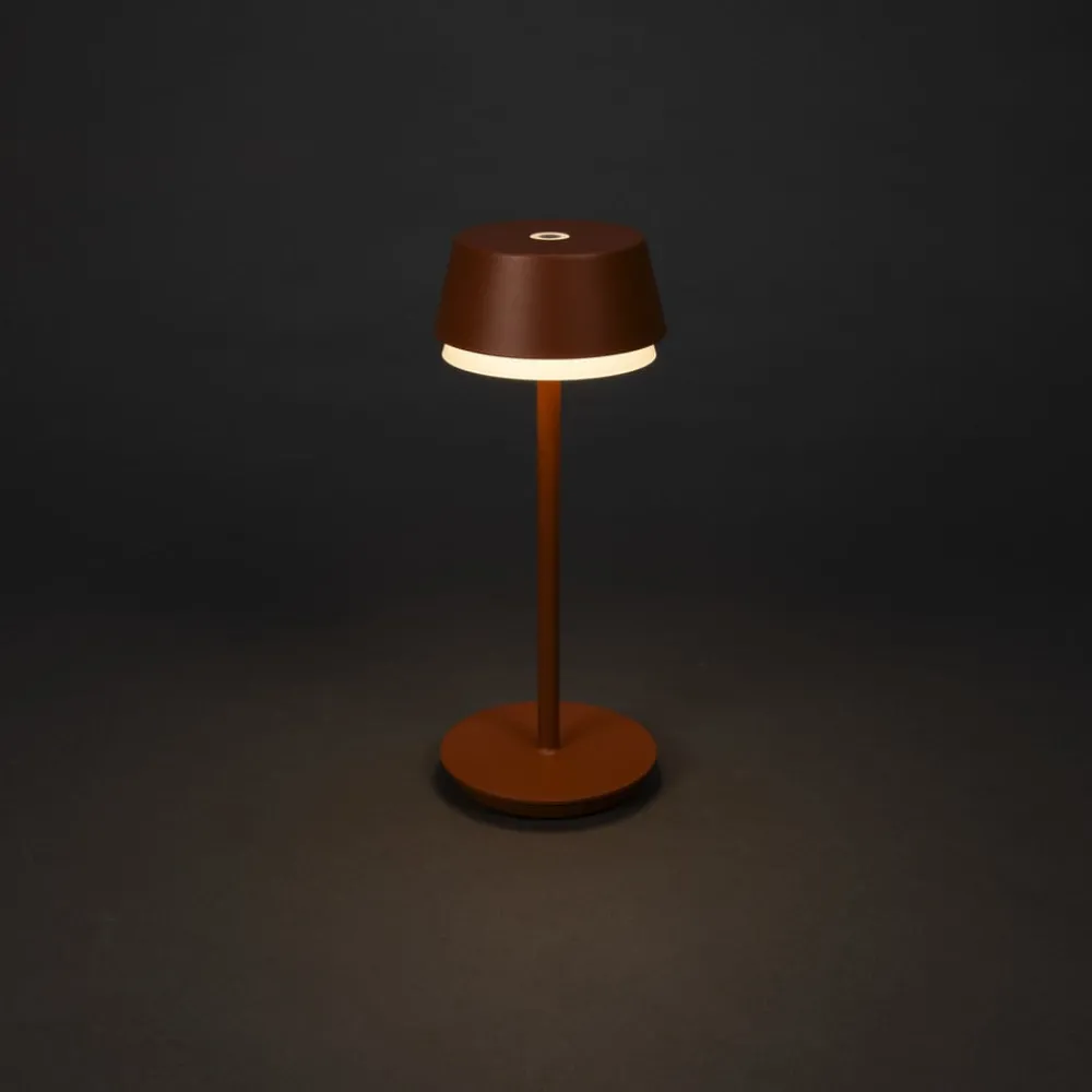 Konstsmide Terrassebelysning > LED-bordlampe Lyon, terracotta, IP54, dæmper, CCT, RGB