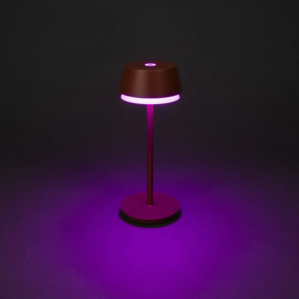 Konstsmide Terrassebelysning > LED-bordlampe Lyon, terracotta, IP54, dæmper, CCT, RGB