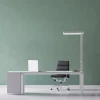 Arbejdsrum/Kontor ^ Maul LED-bordlampe javal, sølv, 120 cm, dæmpbar, klemmefod