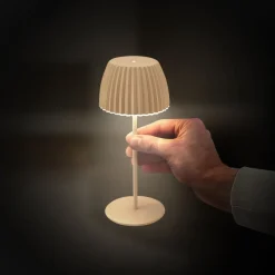 Briloner Dekorationsbelysning|Terrassebelysning > LED-bordlampe med batteri Brilo unplugged Riffle, 20 cm, beige