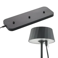 Sigor Dekorationsbelysning|Terrassebelysning > LED-bordlampe med batteri Facetta, 3-pak, sort, 22 cm, IP44