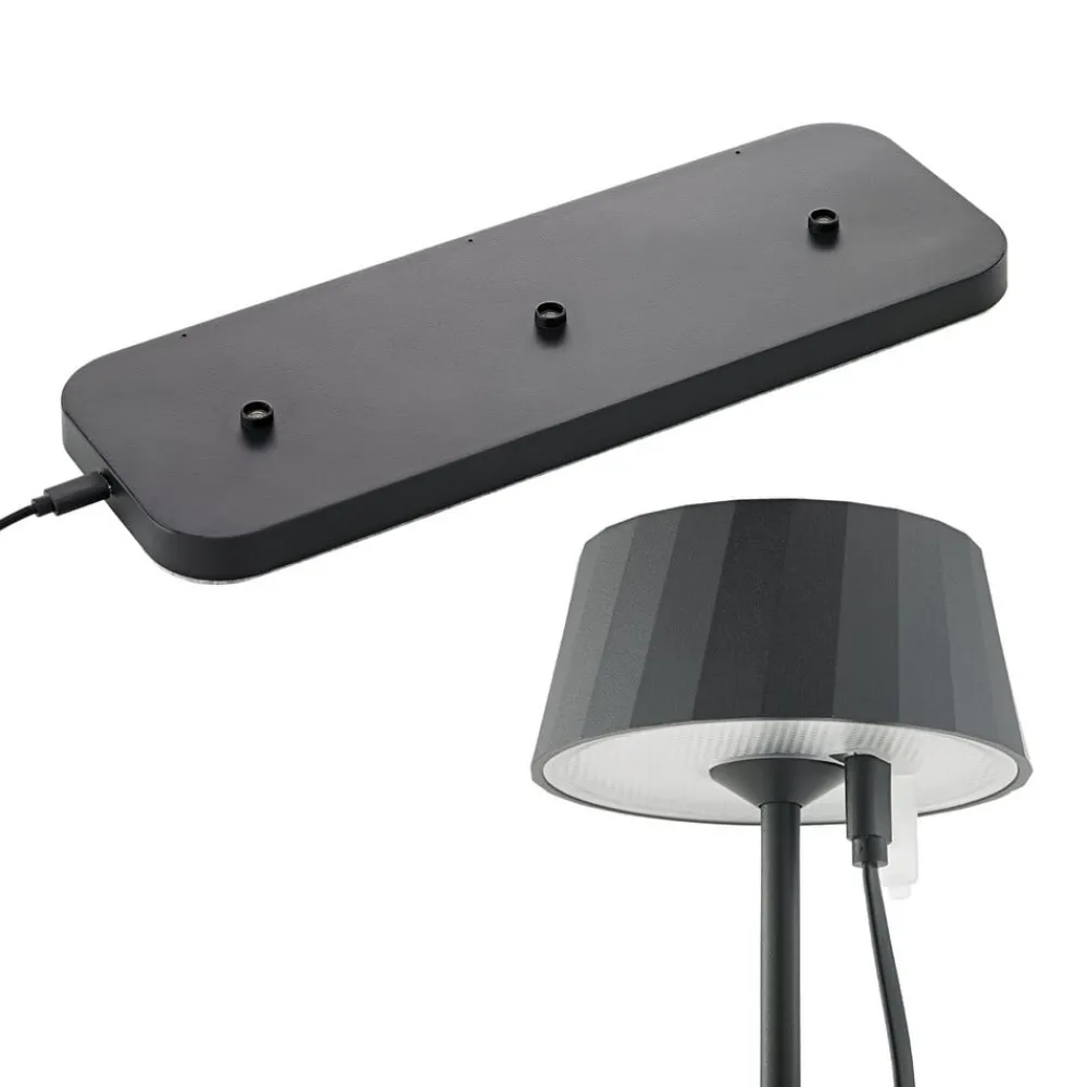 Sigor Dekorationsbelysning|Terrassebelysning > LED-bordlampe med batteri Facetta, 3-pak, sort, 22 cm, IP44