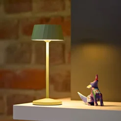 Sigor Dekorationsbelysning > LED-bordlampe med batteri Facetta, grøn, højde 22 cm, metal, CCT