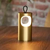 Sigor Dekorationsbelysning|Terrassebelysning > LED-bordlampe med batteri Lunari, guldfarvet 16 cm metal CCT IP44