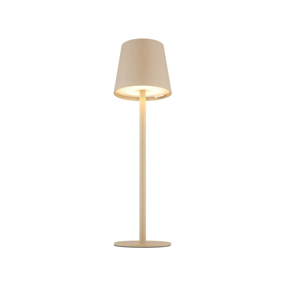 Globo Dekorationsbelysning|Terrassebelysning > LED-bordlampe med batteri Vannie, sandfarvet, højde 36 cm, IP44