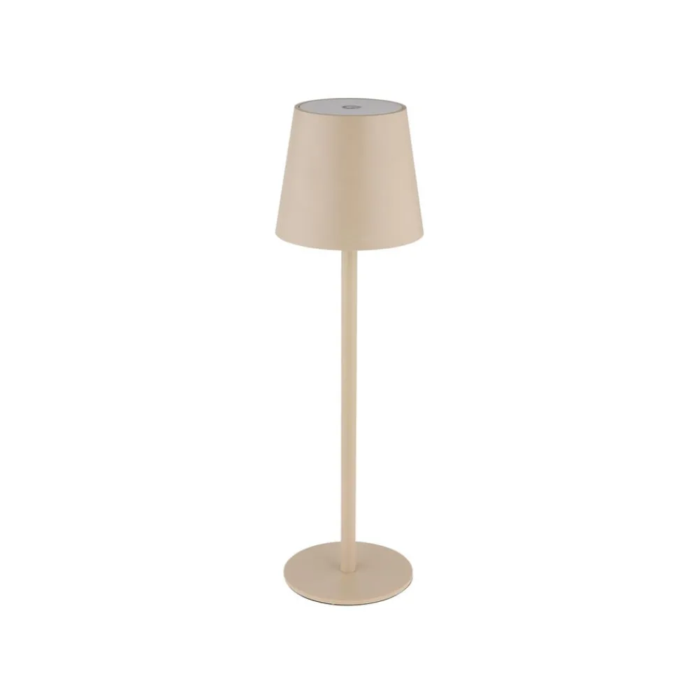 Globo Dekorationsbelysning|Terrassebelysning > LED-bordlampe med batteri Vannie, sandfarvet, højde 36 cm, IP44