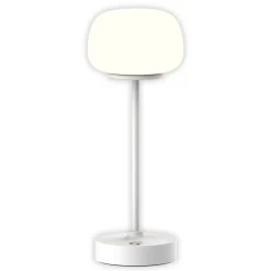 Bordlamper ^ Näve LED-bordlampe Pina hvid Højde 27,8 cm Metal/glas Touch
