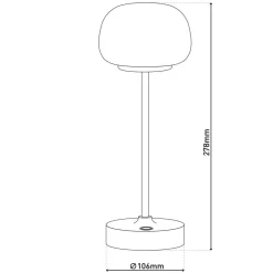 Bordlamper ^ Näve LED-bordlampe Pina hvid Højde 27,8 cm Metal/glas Touch