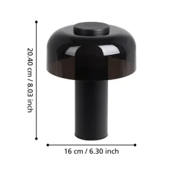 Dekorationsbelysning ^ EGLO LED-bordlampe Ponente, Ø 16 cm, sort, CCT, dæmpbar