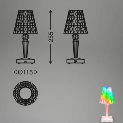 Dekorationsbelysning|Terrassebelysning ^ Briloner LED-bordlampe 7464010 RGB med fjernbetjening