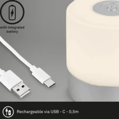 Briloner Dekorationsbelysning|Terrassebelysning > LED-bordlampe Smal, kromfarvet, 2.700K, dæmpbar