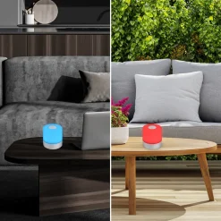 Briloner Dekorationsbelysning|Terrassebelysning > LED-bordlampe Smal, krom, RGBW, plast, 7 cm