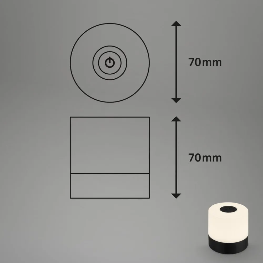 Briloner Dekorationsbelysning|Terrassebelysning > LED-bordlampe Smal, sort, 2.700K, dæmpbar
