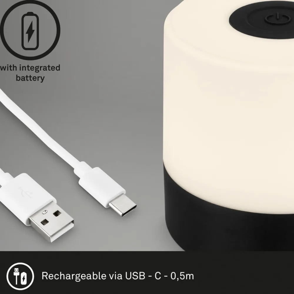 Briloner Dekorationsbelysning|Terrassebelysning > LED-bordlampe Smal, sort, 2.700K, dæmpbar