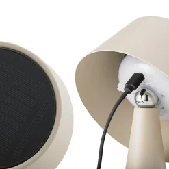 Sigor Solcellelamper > LED-bordlampe Solino, beige, solcelle/USB, 26 cm, IP44