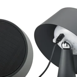 Sigor Solcellelamper > LED-bordlampe Solino, grafit, solcelle/USB, 26 cm IP44