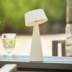 Dekorationsbelysning|Solcellelamper ^ Sigor LED-bordlampe Solino, hvid, solcelle/USB, 26 cm, IP44