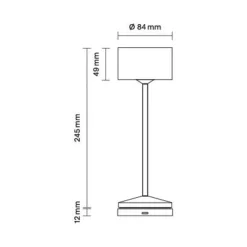 Sigor Dekorationsbelysning|Terrassebelysning > LED-bordlampe Veluna, sort, højde 25 cm IP44 dæmpbar CCT