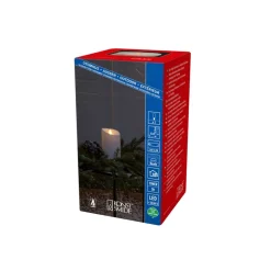 Konstsmide Christmas Julepynt|Led Stearinlys > LED dekorativt stearinlys IP44 cremehvid smeltet 18,4 cm