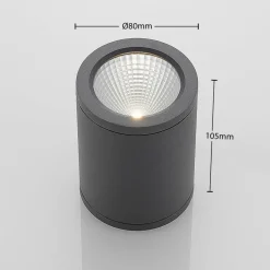 Lucande Udendørs Loftlamper > LED-downlight Embla af aluminium IP54, mørkegrå