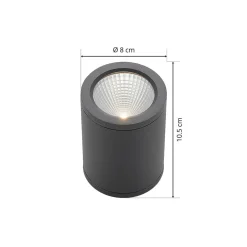 Lucande Udendørs Loftlamper > LED-downlight Embla af aluminium IP54, mørkegrå