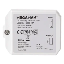 Driver Konstant Strøm ^ MEGAMAN LED-driver til Rico HR, dæmpbar, 12 W