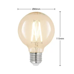 Arcchio Dæmpbar Led-Pære|Filament Pære > LED E27 8 W G80 2.700 K filament dæmpes klar 3 stk