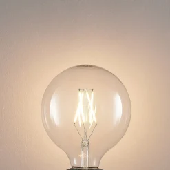 Dæmpbar Led-Pære|Filament Pære ^ Arcchio LED-filament E27 6 W 2.700 K G125 Globe klar 3 stk