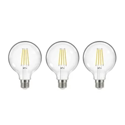 Filament Pære|Led Pærer ^ Arcchio LED-filamentpære, E27, G95, 3,8W, 3000K, 806lm, 3 enheder