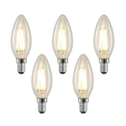 Arcchio Dæmpbar Led-Pære|Filament Pære > LED-filamentpære E14 4 W 827 kerte, dæmpes, 5 stk