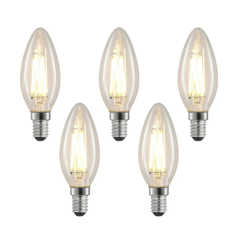 Arcchio Dæmpbar Led-Pære|Filament Pære > LED-filamentpære E14 4 W 827 kerte, dæmpes, 5 stk