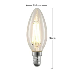 Arcchio Dæmpbar Led-Pære|Filament Pære > LED-filamentpære E14 4 W 827 kerte, dæmpes, 5 stk