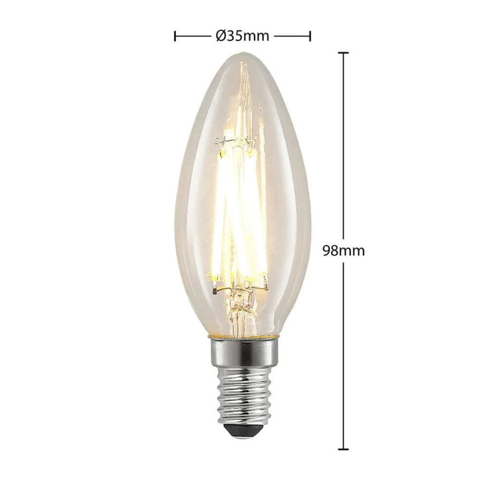 Arcchio Dæmpbar Led-Pære|Filament Pære > LED-filamentpære E14 4 W 827 kerte, dæmpes, 5 stk