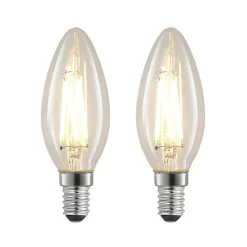 Arcchio Dæmpbar Led-Pære|Filament Pære > LED-filamentpære E14 4 W 827 kerte, dæmpes, 2 stk
