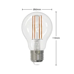 Dæmpbar Led-Pære|Filament Pære ^ Arcchio LED-filamentpære E27 8W klar 2.700K dæmpbar sæt med 2 stk