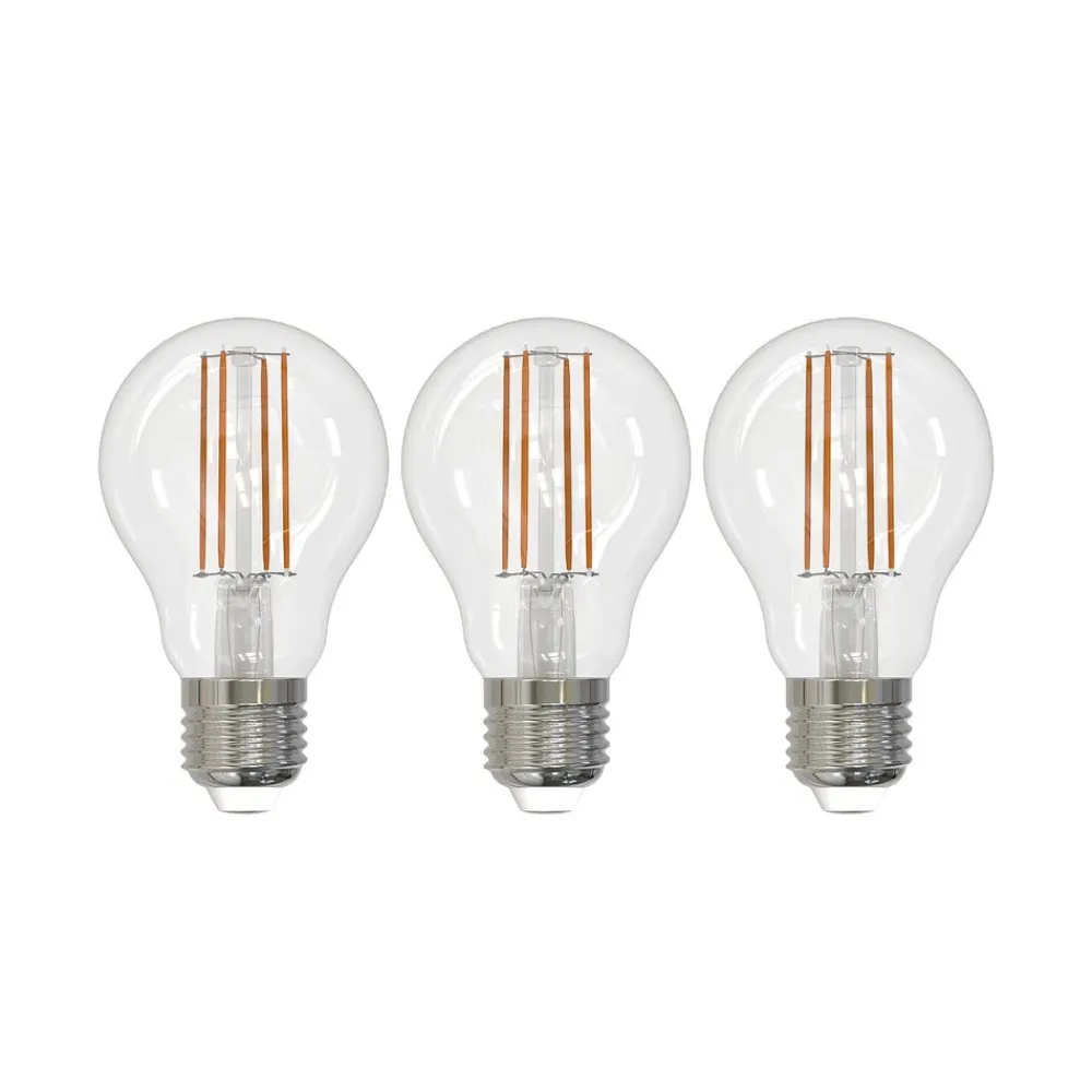 Arcchio Dæmpbar Led-Pære|Led Pærer > LED-filamentpære E27 8W klar 2.700K dæmpbar sæt med 3 stk