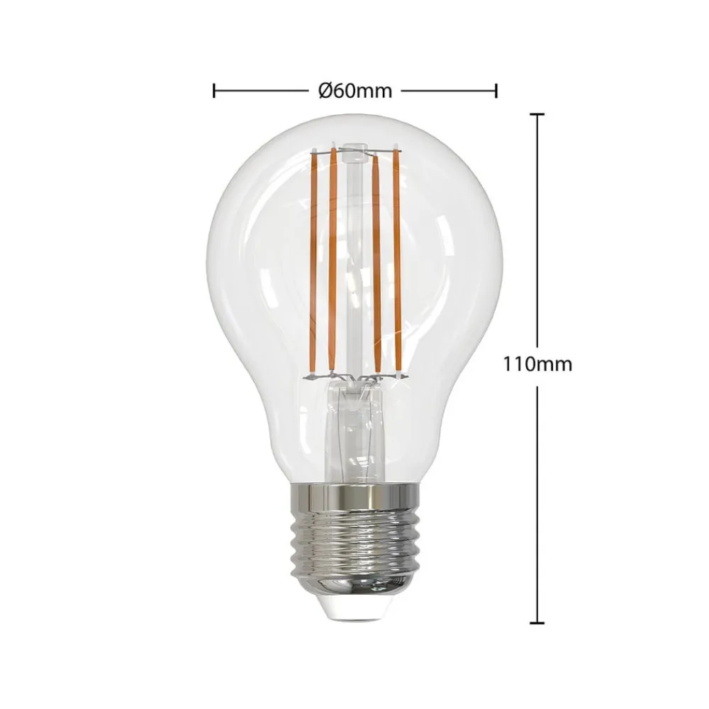 Arcchio Dæmpbar Led-Pære|Led Pærer > LED-filamentpære E27 8W klar 2.700K dæmpbar sæt med 3 stk