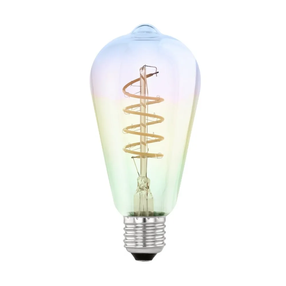 EGLO Dæmpbar Led-Pære|Filament Pære > LED-filamentpære E27 4W ST64 820 iriserende dæmpbar