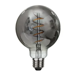 Dæmpbar Led-Pære|Filament Pære ^ STAR TRADING LED-filamentpære Spiral Filament, G95, E27, 2 W grå dæmpbar