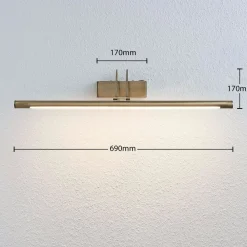 Lindby Gang|Pendellamper > LED-gallerilampe Mailine, patineret messing