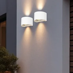 Reality Leuchten Væglampe Med Sensor|Væglamper > LED genopladelig udendørs væglampe Talent, hvid, bredde 16 cm, sensor