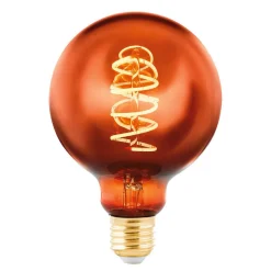 EGLO Filament Pære > LED Globe E27 G95 4W Filament 2,000K kobber