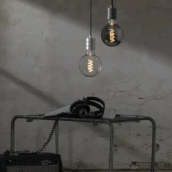 STAR TRADING Dæmpbar Led-Pære|Filament Pære > LED-globepære E27 2 W G125 Decoled Spiral Smoke