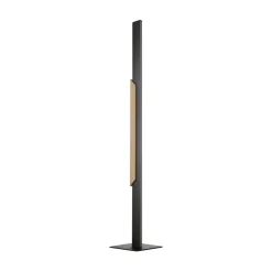 Gulvlamper ^ Brilliant LED-gulvlampe Arcus, sort/brun, højde 126 cm, metal/træ