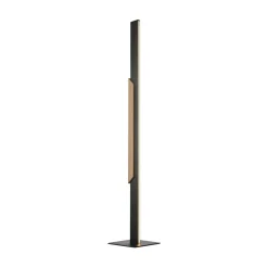 Gulvlamper ^ Brilliant LED-gulvlampe Arcus, sort/brun, højde 126 cm, metal/træ
