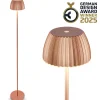 Terrassebelysning ^ Briloner LED-gulvlampe Brilo unplugged Riffle, kobberfarvet