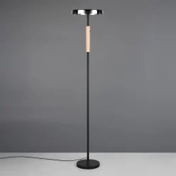 Trio Lighting Gulvlamper > LED-gulvlampe Celeste krom/træ 160 cm glas/metal Touchdim