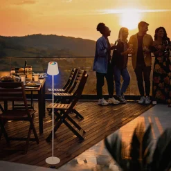 Gulvlamper ^ Briloner LED-gulvlampe Coloris, hvid, RGB, dæmper, IP44, USB