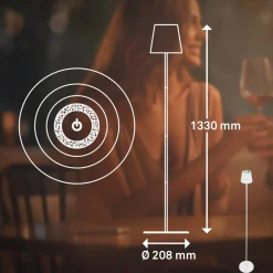 Gulvlamper ^ Briloner LED-gulvlampe Coloris, hvid, RGB, dæmper, IP44, USB